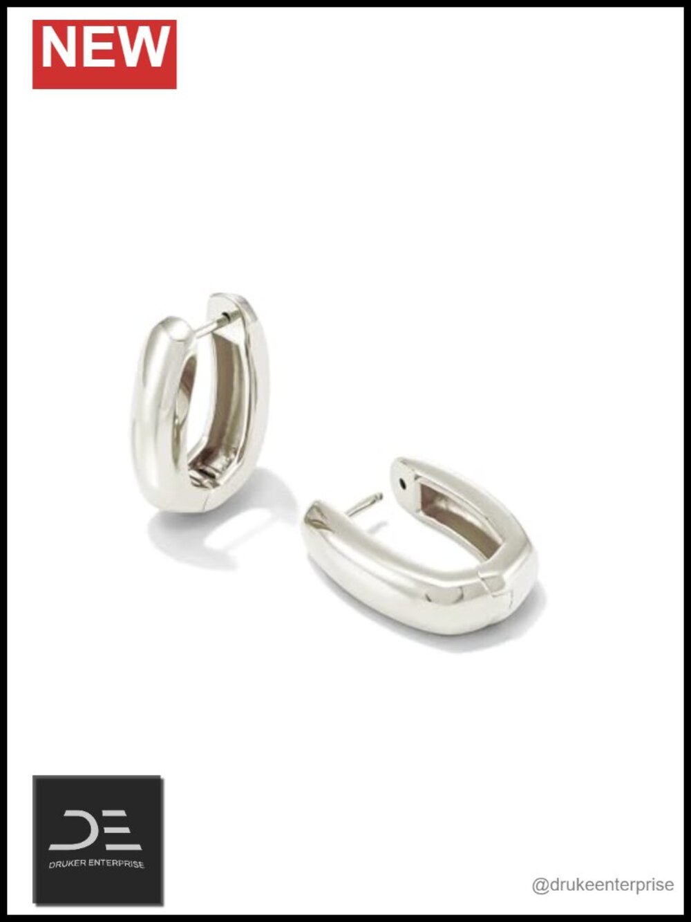 Sterling Silver Wide Huggie Earrings Demi-Fine Push Back